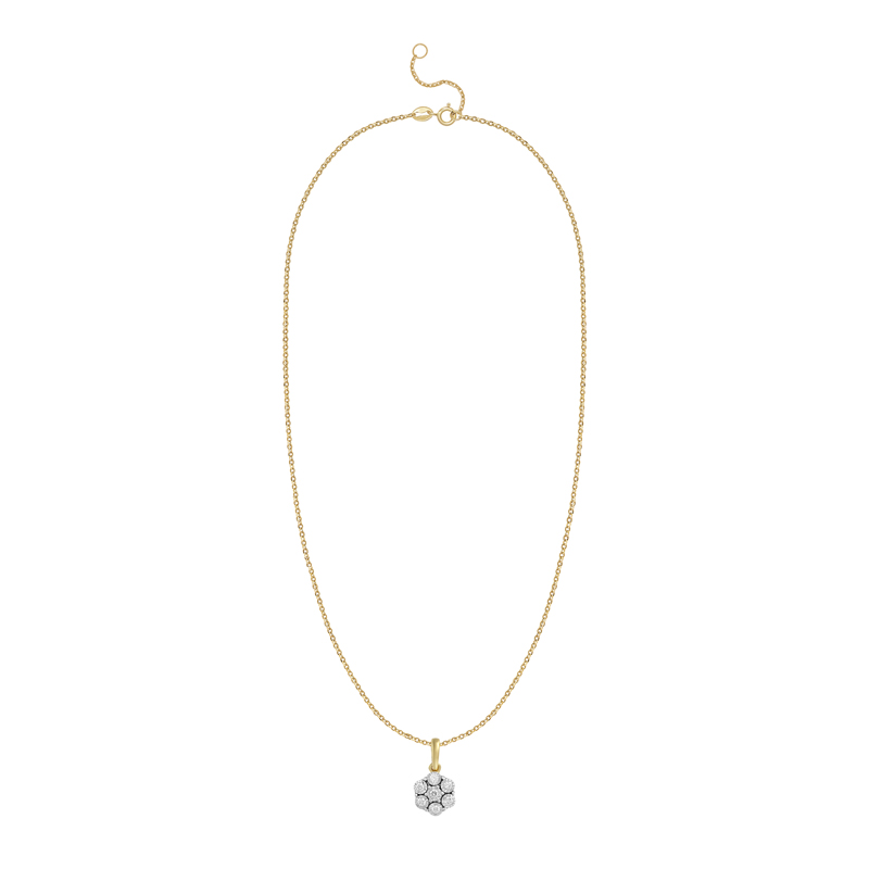 Pandantiv Floare cu Lant Aur 18k Diamante BLANCO'S Pandantiv Floare cu Lant Aur 18k Diamante BLANCO'S