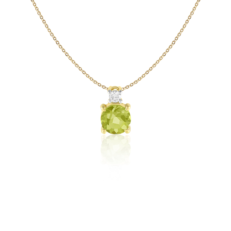 Pandantiv cu Lant Aur 18k Diamant, Peridot DERUVO