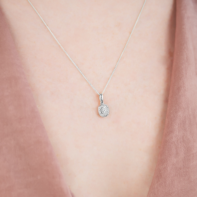 Pandantiv cu Lant Aur 18k Diamante BLANCO'S