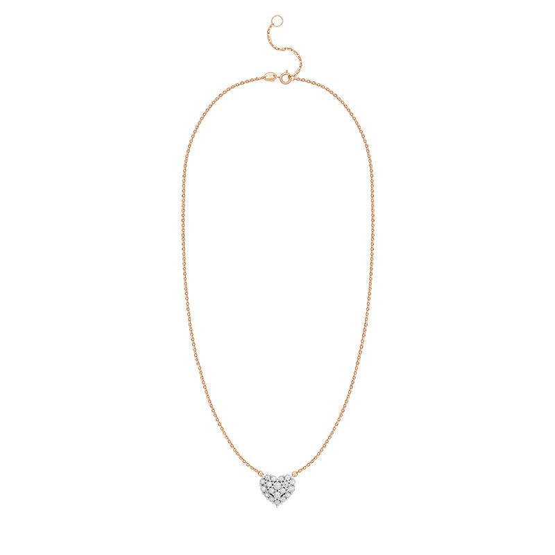 Pandantiv Inima cu Lant Aur 18k Diamante BLANCO'S