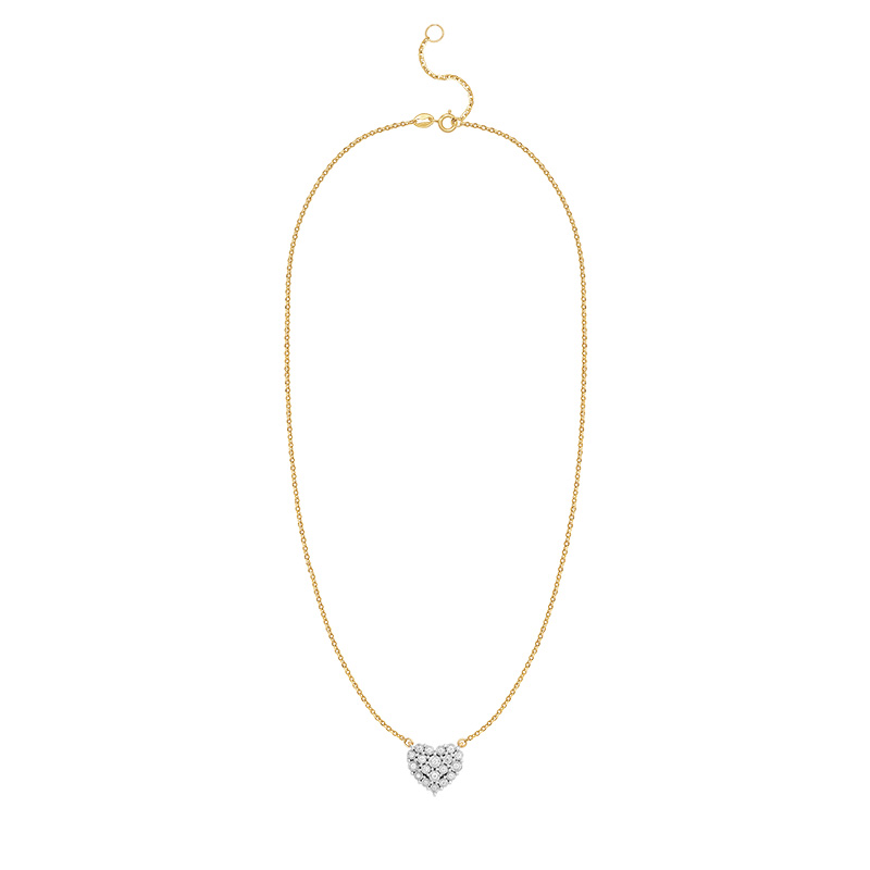 Pandantiv Inima cu Lant Aur 18k Diamante BLANCO'S