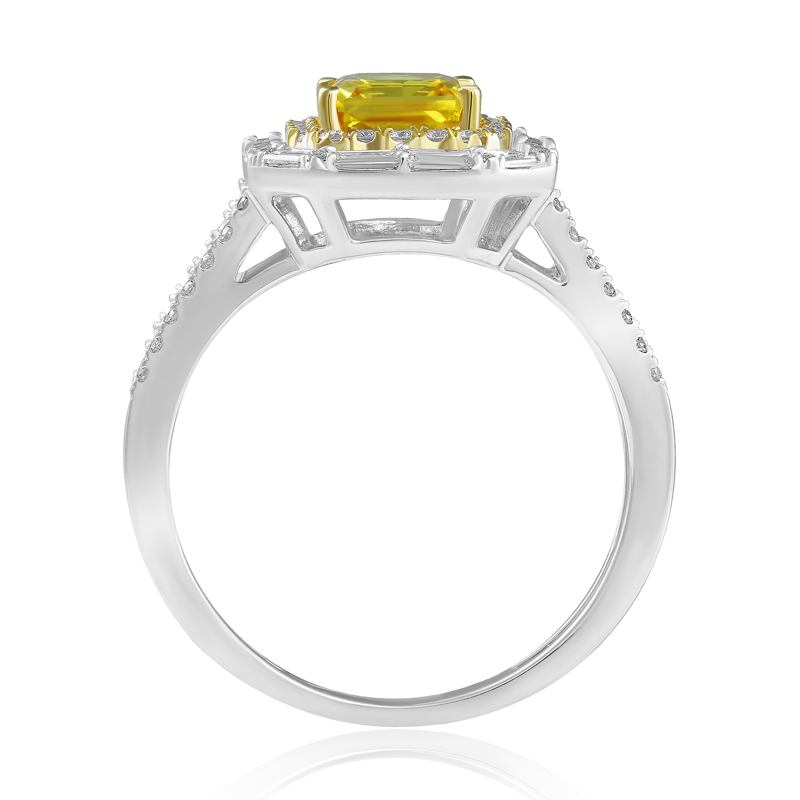 Inel Aur 18k Diamante,Safir Galben DERUVO