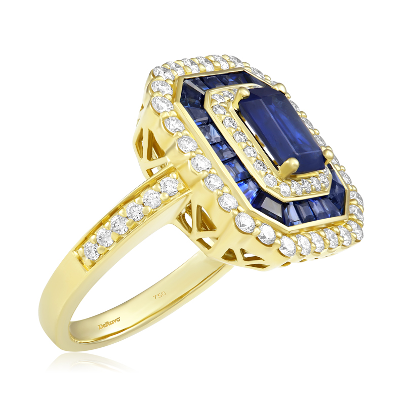 Inel Aur 18k Diamante, Safire DERUVO