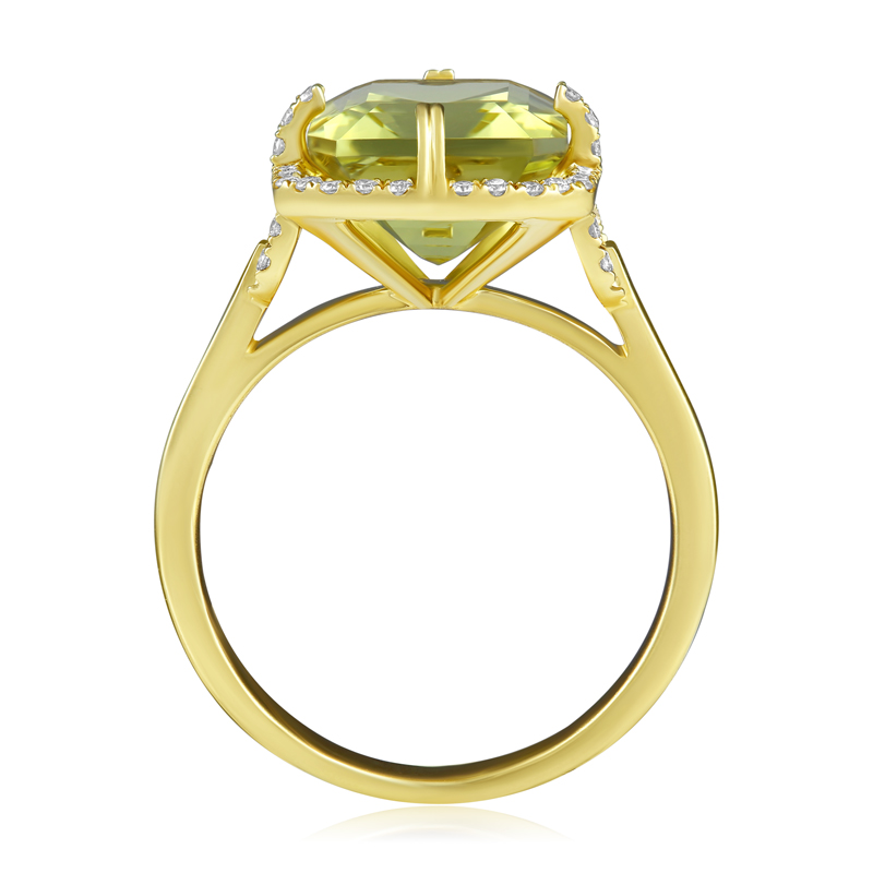 Inel Aur 18k Diamante,Lemon Quartz DERUVO Inel Aur 18k Diamante,Lemon Quartz DERUVO
