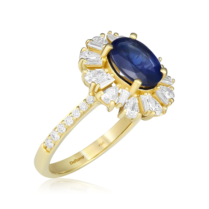 Inel Aur 18k Diamante, Safir DERUVO
