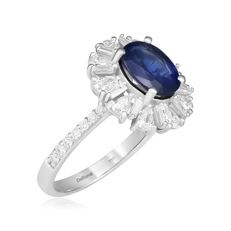 Inel Aur 18k Diamante, Safir DERUVO