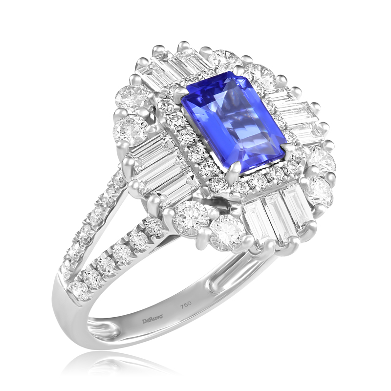 Inel Aur 18k Diamante,Tanzanit DERUVO
