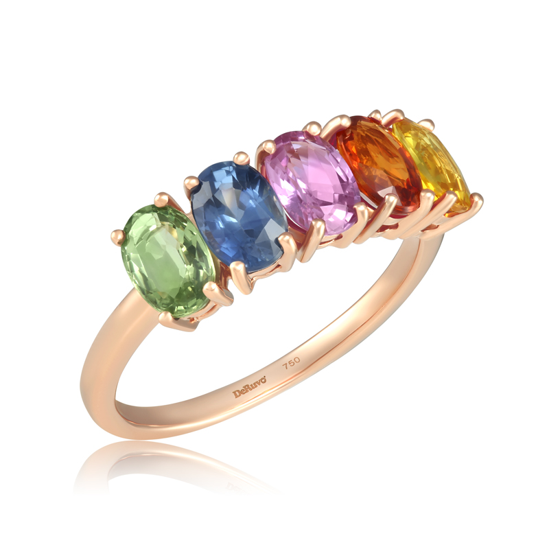 Inel Aur 18k Safire Multicolore DERUVO