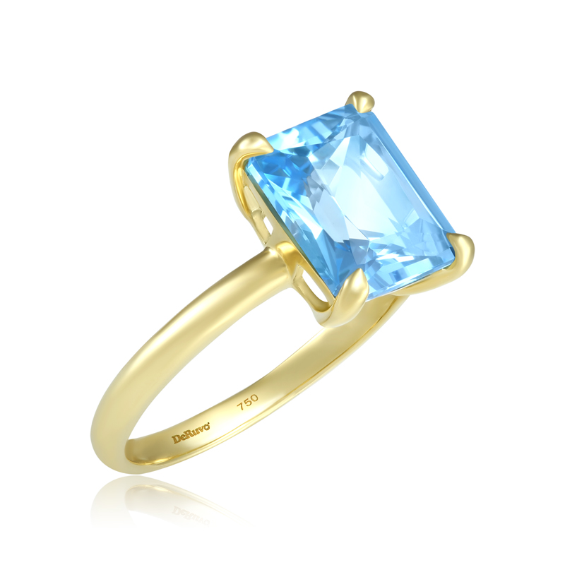 Inel Aur 18k Topaz Albastru, DERUVO