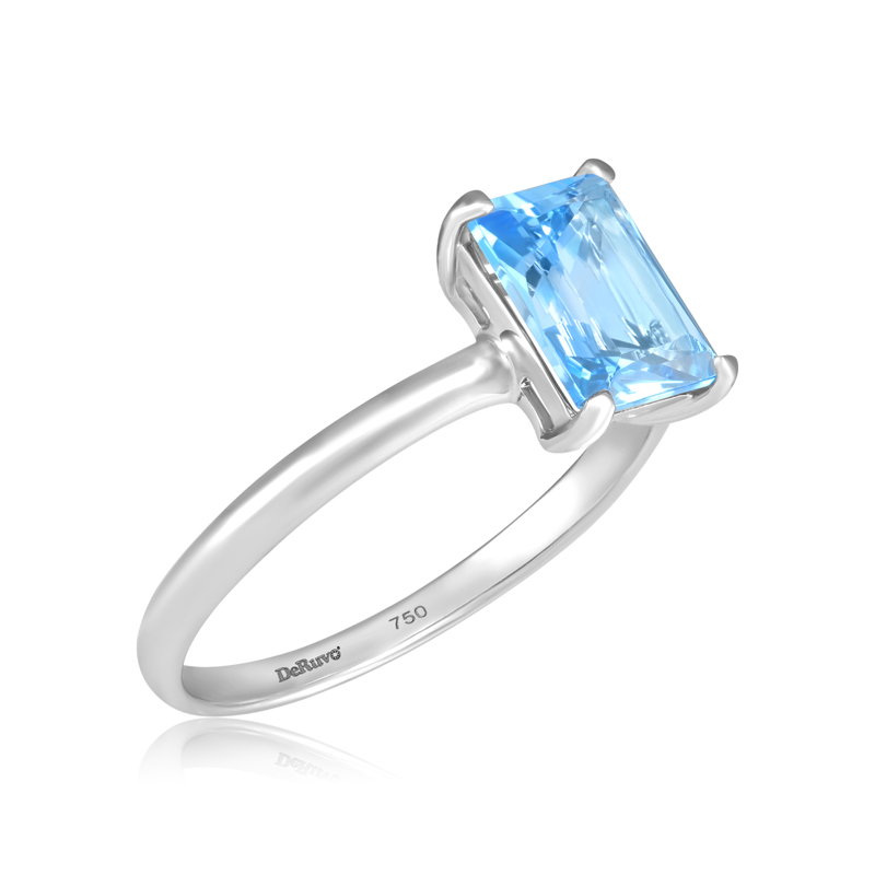 Inel Aur 18k Topaz Albastru, DERUVO