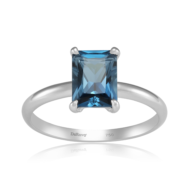 Inel Aur 18k London Blue Topaz, DERUVO