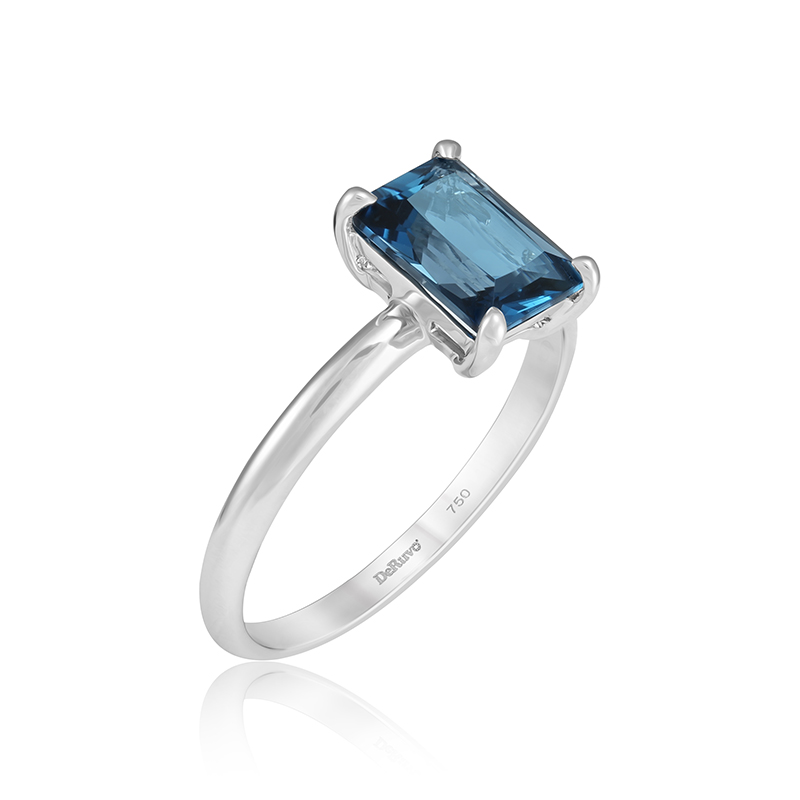 Inel Aur 18k London Blue Topaz, DERUVO