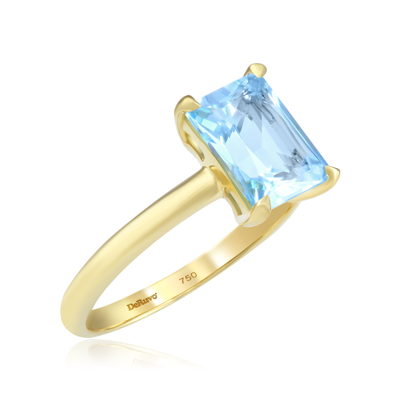 Inel Aur 18k Sky Blue Topaz , DERUVO