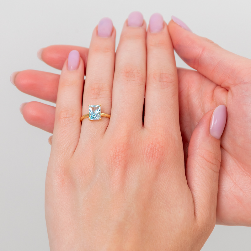 Inel Aur 18k Sky Blue Topaz , DERUVO