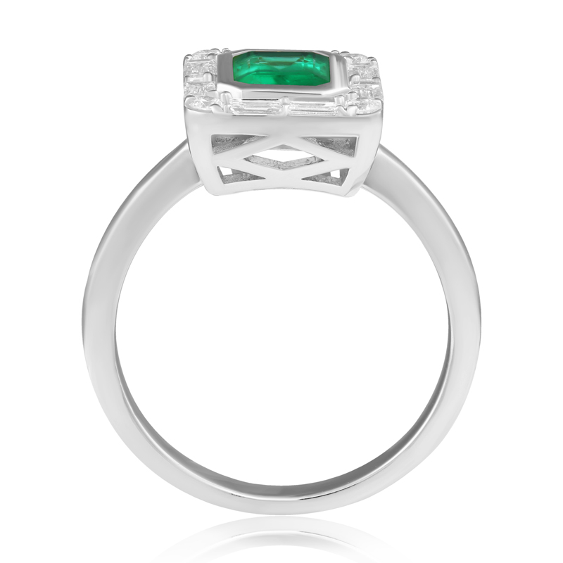 Inel Aur 18k Diamante, Smarald DERUVO 
