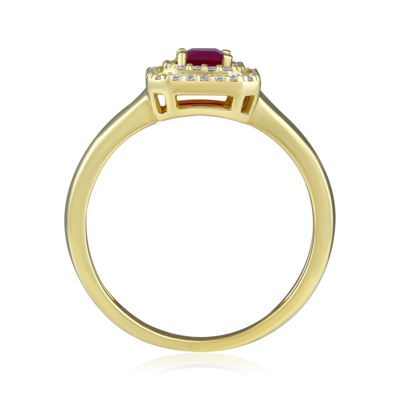 Inel Aur 18k Diamante, Rubin DERUVO Inel Aur 18k Diamante, Rubin DERUVO