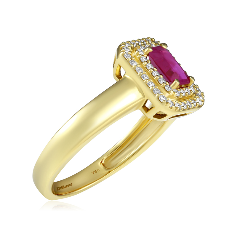 Inel Aur 18k Diamante, Rubin DERUVO Inel Aur 18k Diamante, Rubin DERUVO
