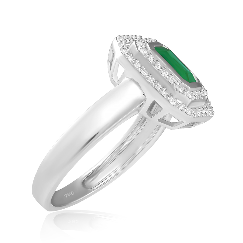 Inel Aur 18k Diamante, Smarald DERUVO Inel Aur 18k Diamante, Smarald DERUVO