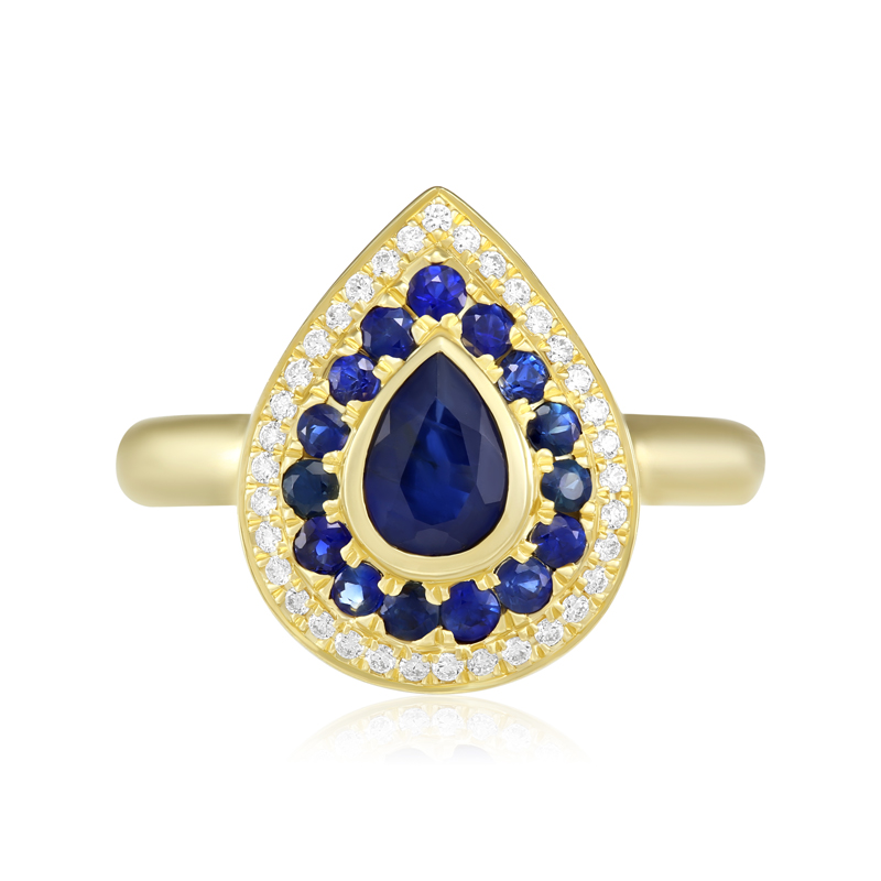 Inel Aur 18k Diamante, Safire DERUVO