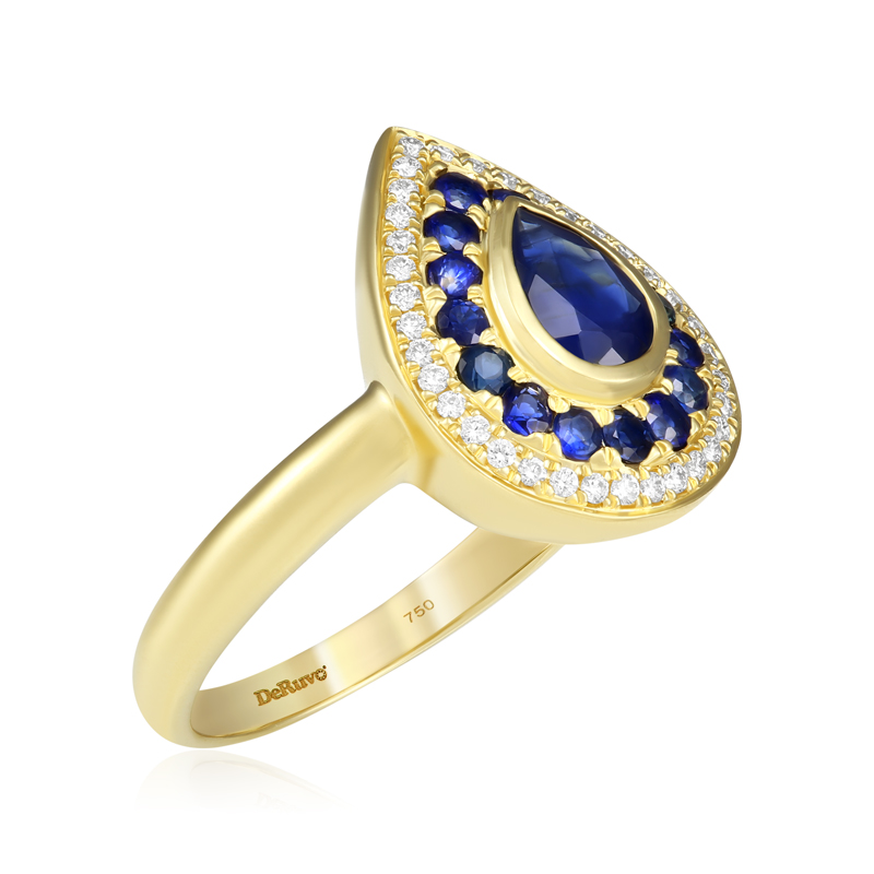 Inel Aur 18k Diamante, Safire DERUVO