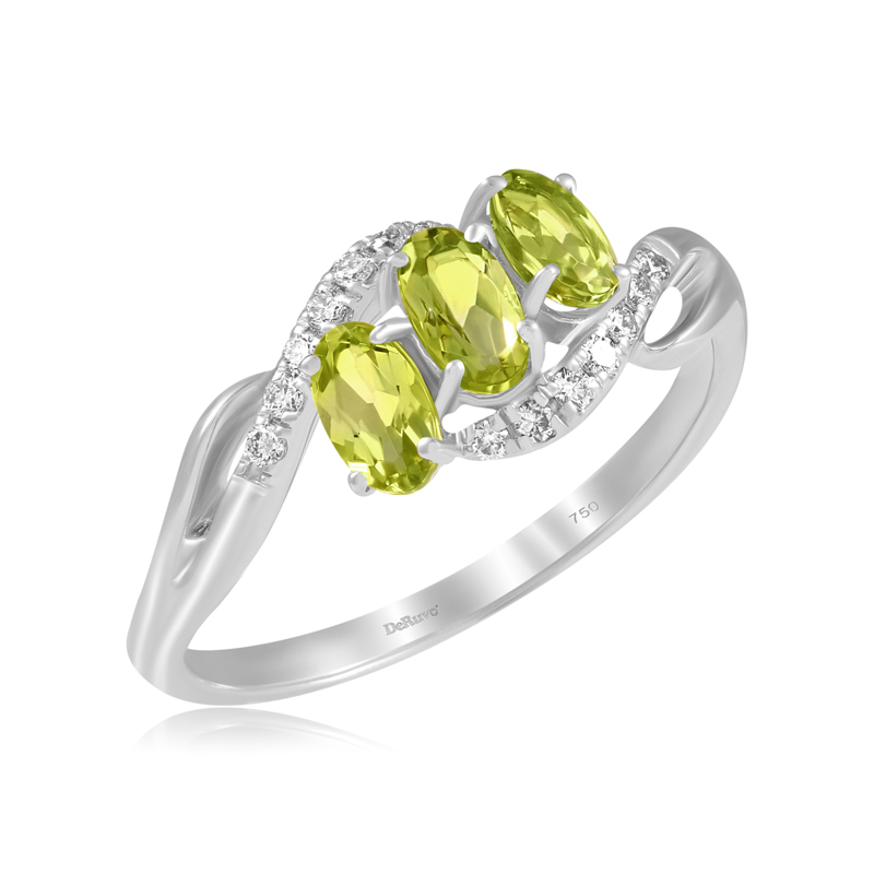 Inel Aur 18k Diamante, Peridot DERUVO