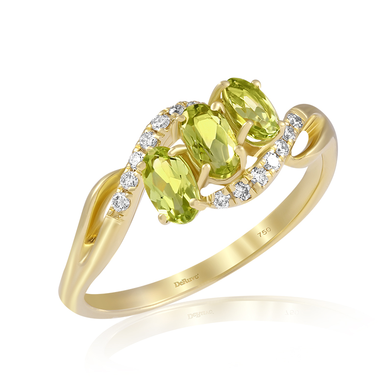 Inel Aur 18k Diamante, Peridot DERUVO