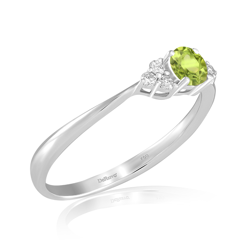 Inel Aur 18k Diamante, Peridot DERUVO