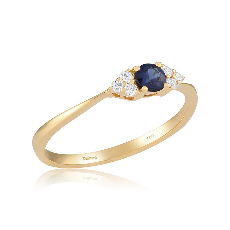 Inel Aur 18k Diamante, Safir DERUVO