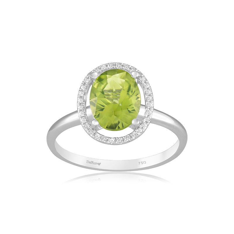 Inel Aur 18k Diamante, Peridot DERUVO