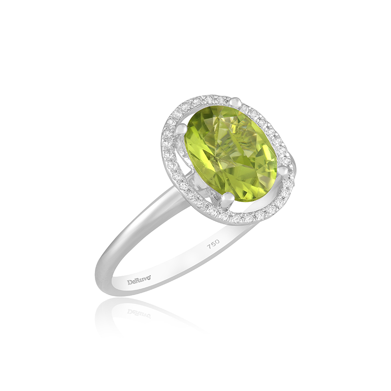 Inel Aur 18k Diamante, Peridot DERUVO