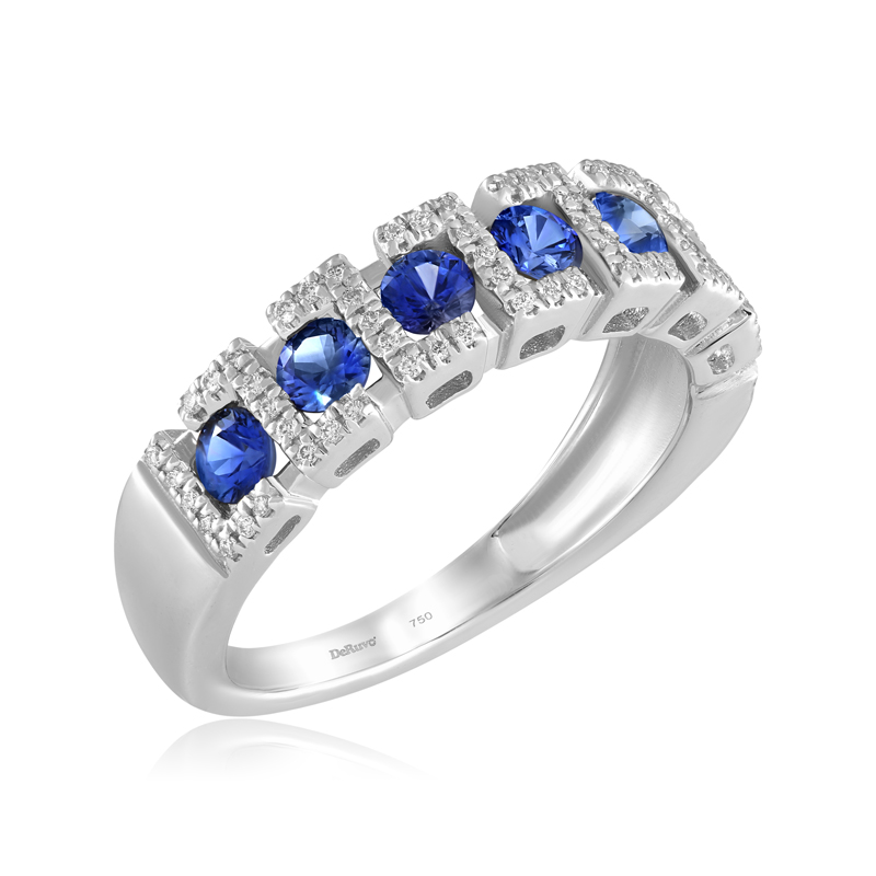 Inel Aur 18k Diamante, Safire DERUVO 