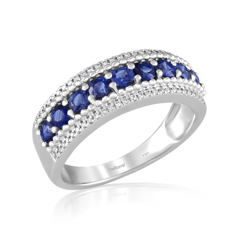 Inel Aur 18k Diamante, Safire DERUVO