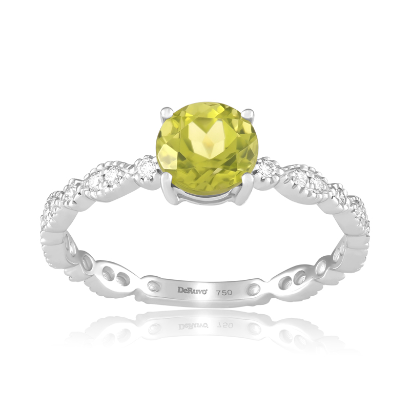 Inel Aur 18k Diamante, Peridot DERUVO