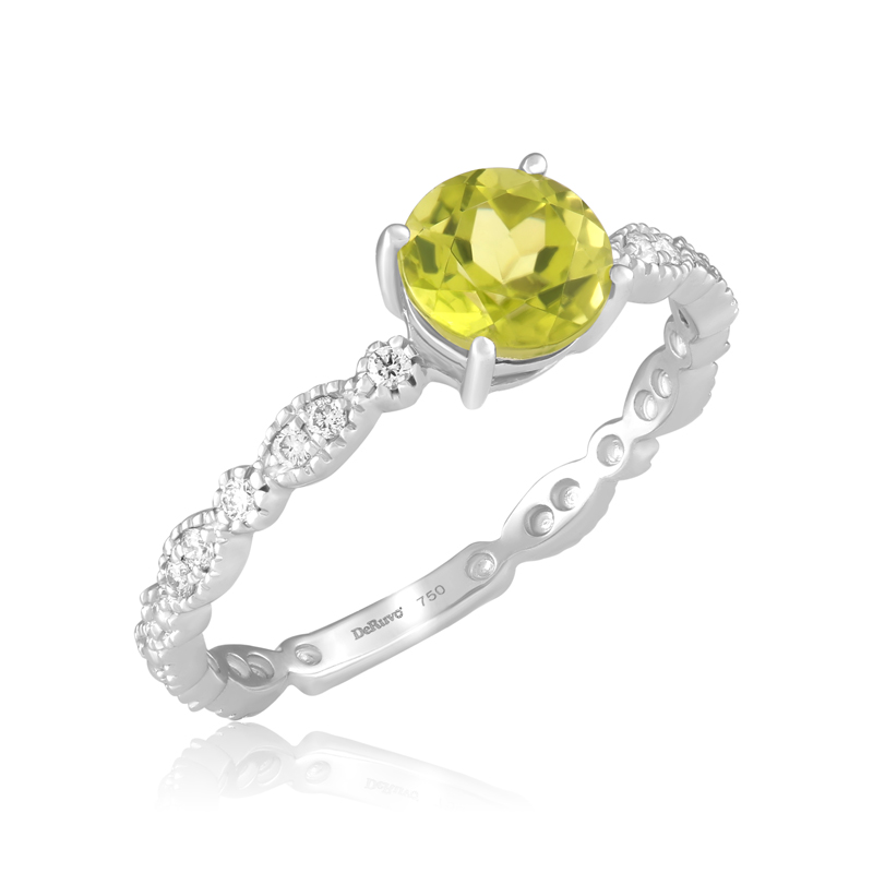 Inel Aur 18k Diamante, Peridot DERUVO