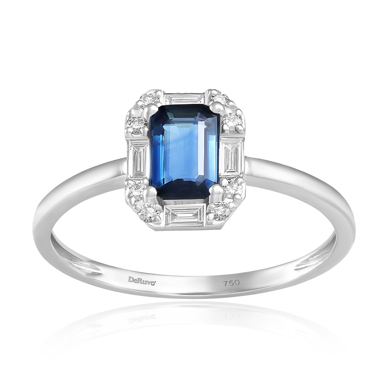 Inel Aur 18k Diamante, Safir DERUVO