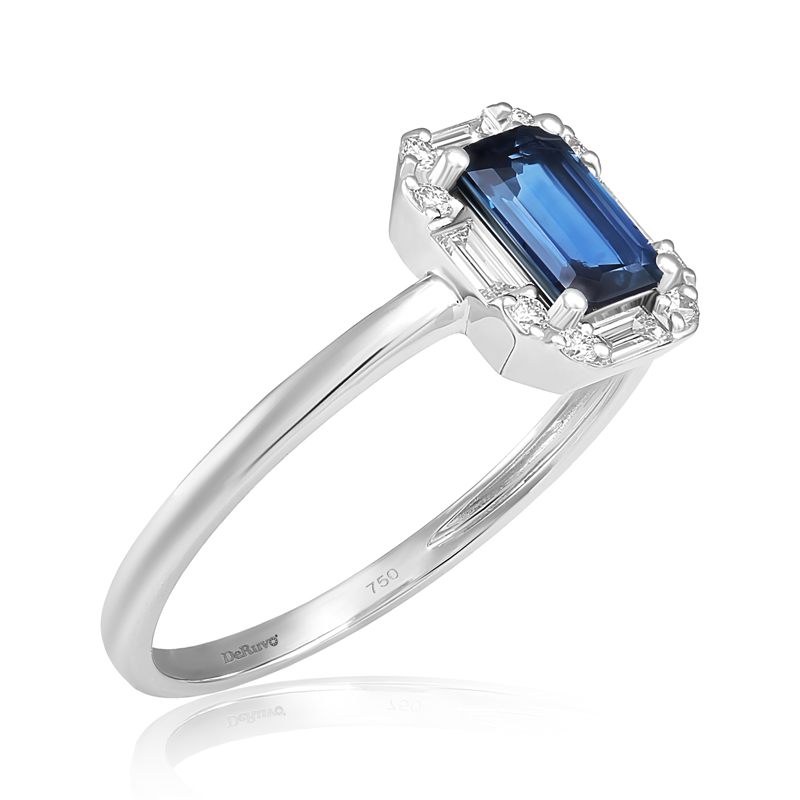 Inel Aur 18k Diamante, Safir DERUVO