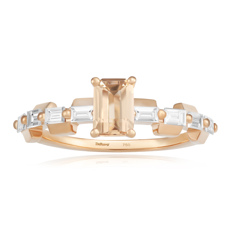 Inel Aur 18k Diamante, Morganit DERUVO Inel Aur 18k Diamante, Morganit DERUVO