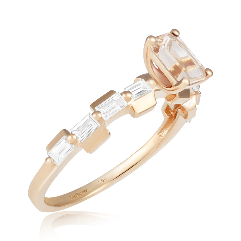 Inel Aur 18k Diamante, Morganit DERUVO Inel Aur 18k Diamante, Morganit DERUVO