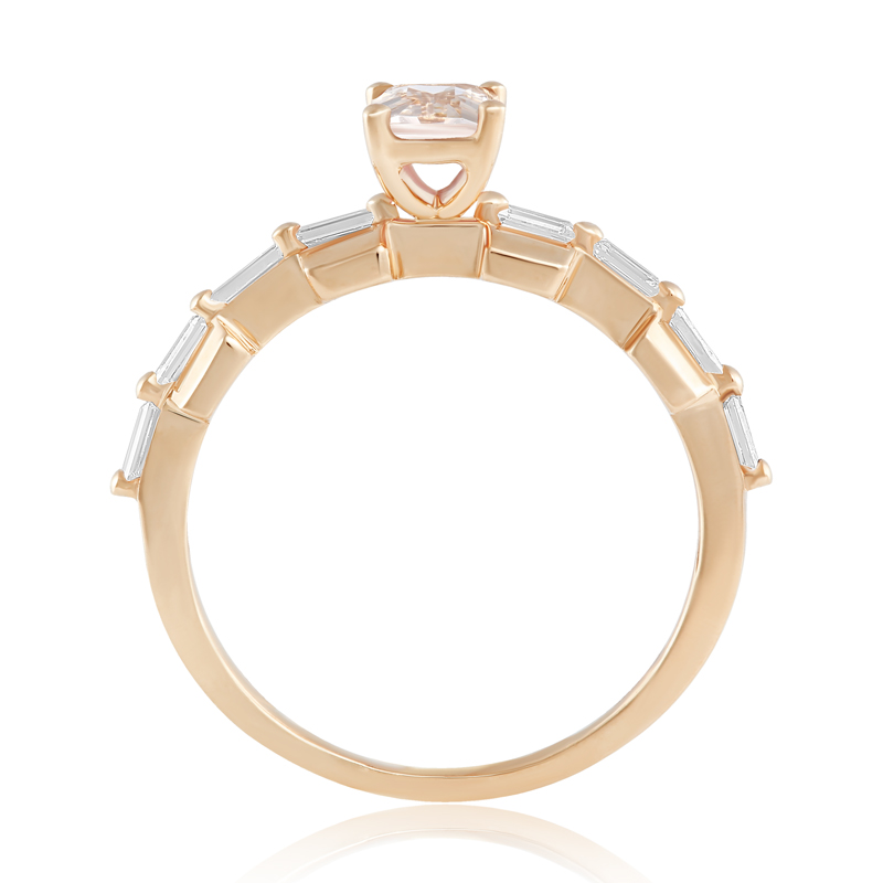 Inel Aur 18k Diamante, Morganit DERUVO Inel Aur 18k Diamante, Morganit DERUVO