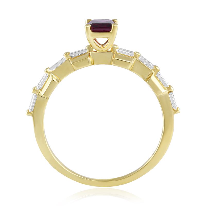 Inel Aur 18k Diamante, Rodolit DERUVO Inel Aur 18k Diamante, Rodolit DERUVO