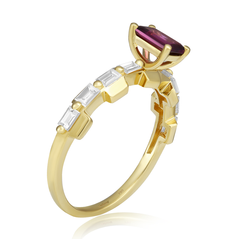 Inel Aur 18k Diamante, Rodolit DERUVO Inel Aur 18k Diamante, Rodolit DERUVO