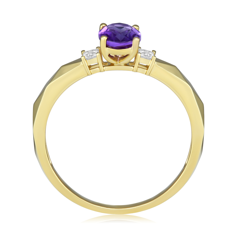 Inel Aur 18k Diamante, Ametist DERUVO 