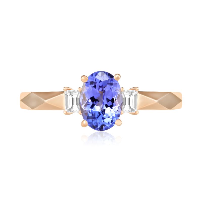 Inel Aur 18k Diamante, Tanzanit DERUVO