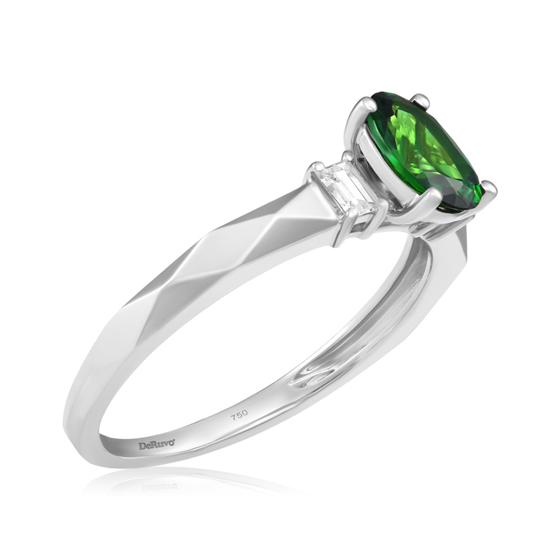 Inel Aur 18k Diamante, Tsavorit DERUVO