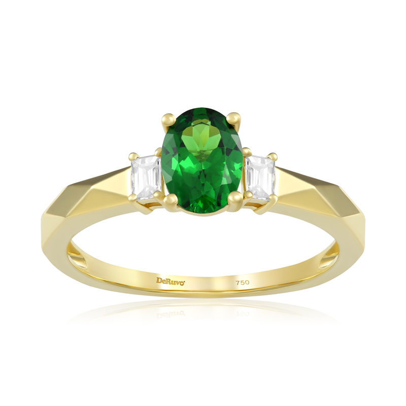 Inel Aur 18k Diamante, Tsavorit DERUVO