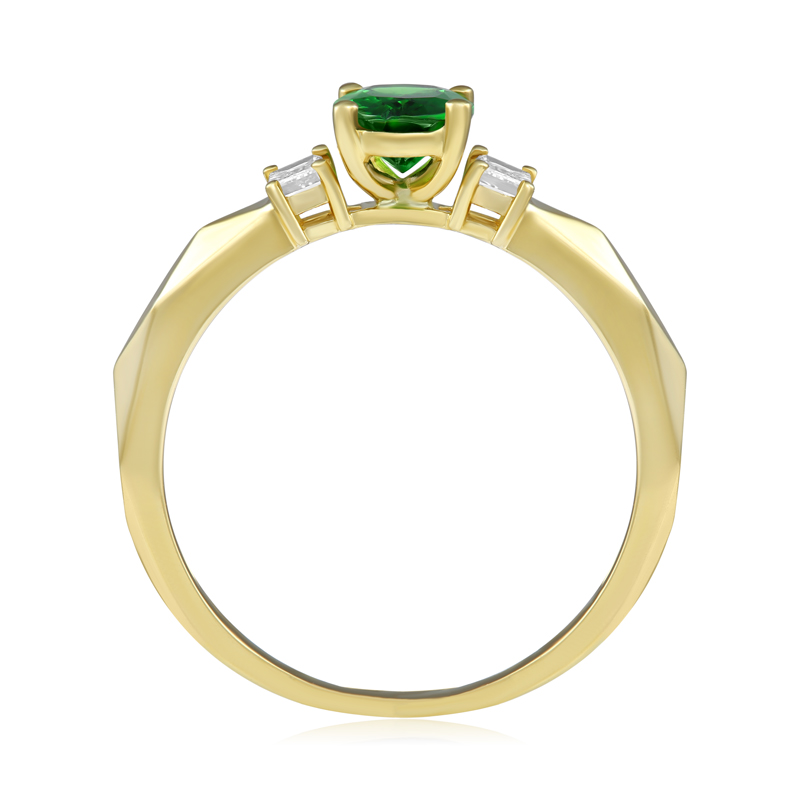 Inel Aur 18k Diamante, Tsavorit DERUVO