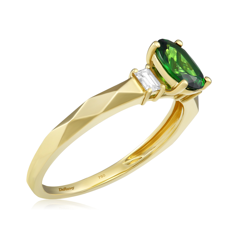 Inel Aur 18k Diamante, Tsavorit DERUVO