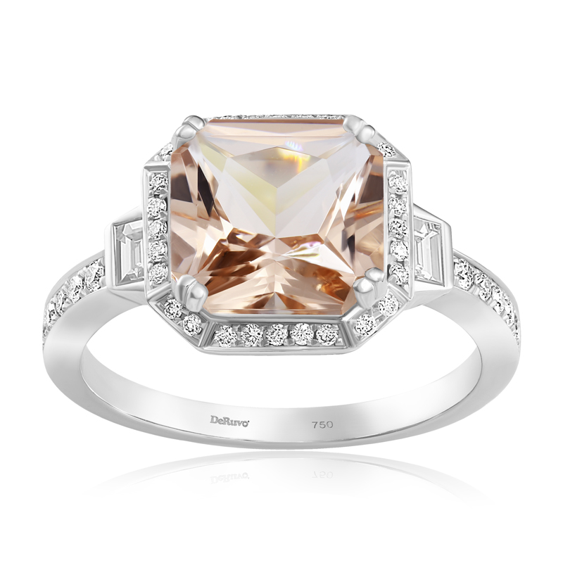 Inel Aur 18k Diamante, Morganit DERUVO