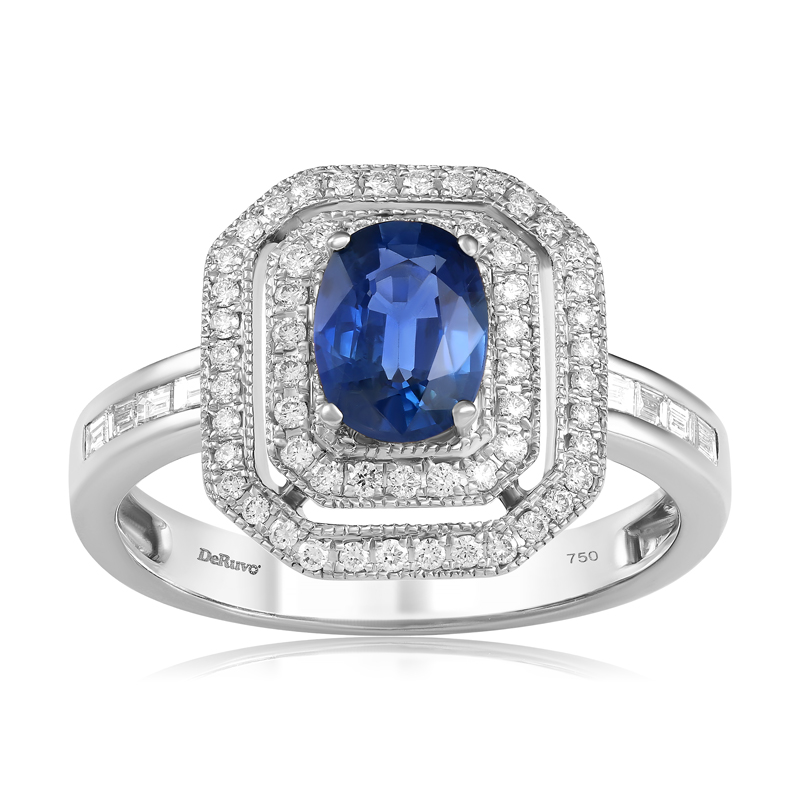Inel Aur 18k Diamante,Safir DERUVO Inel Aur 18k Diamante,Safir DERUVO