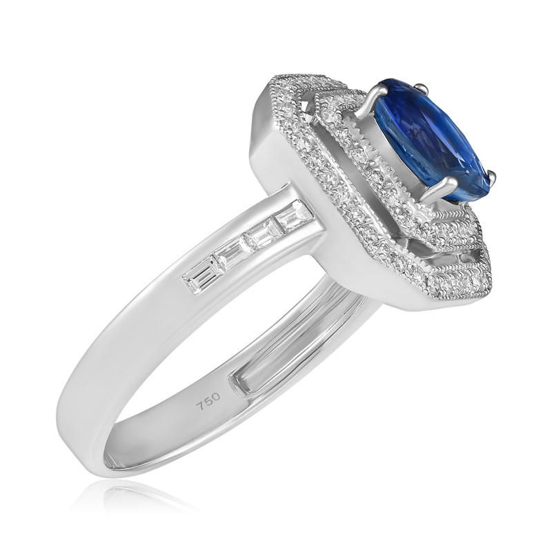 Inel Aur 18k Diamante,Safir DERUVO Inel Aur 18k Diamante,Safir DERUVO